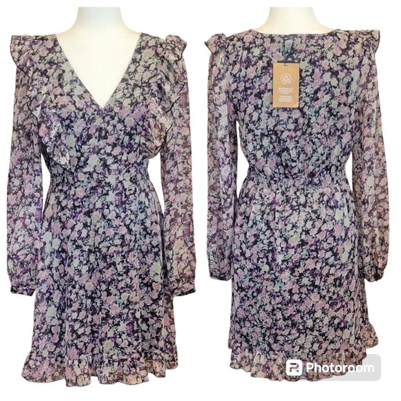 Vero Moda Vmina Inga Ditzy Floral Short Babydoll Ruffle Dress Nordstrom NEW - Picture 1 of 16